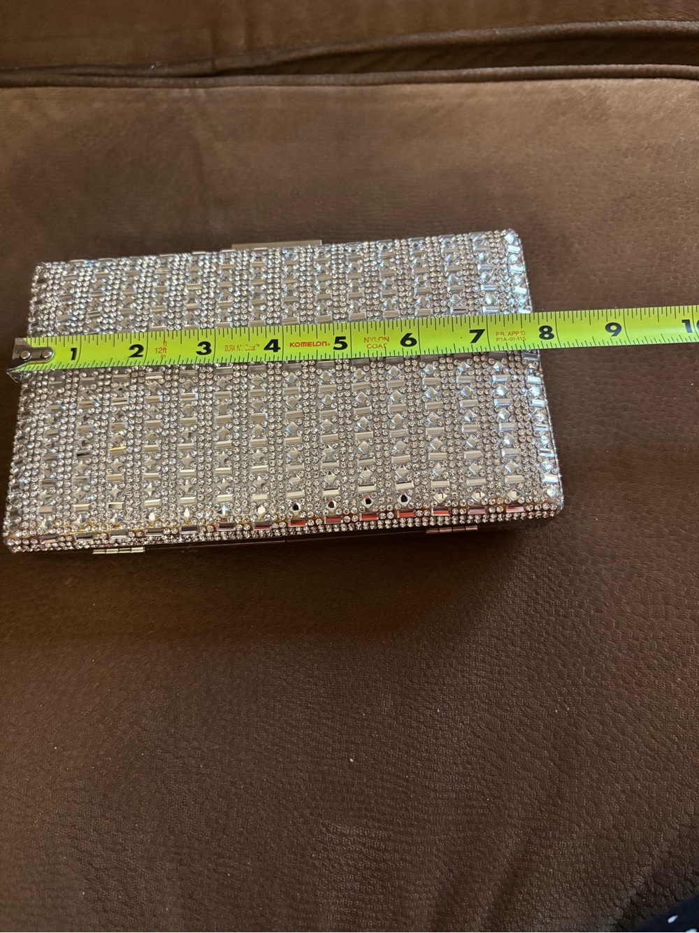 Silver Crystal Embellished Evening Clutch - Women Bags - Picture 5 of 6